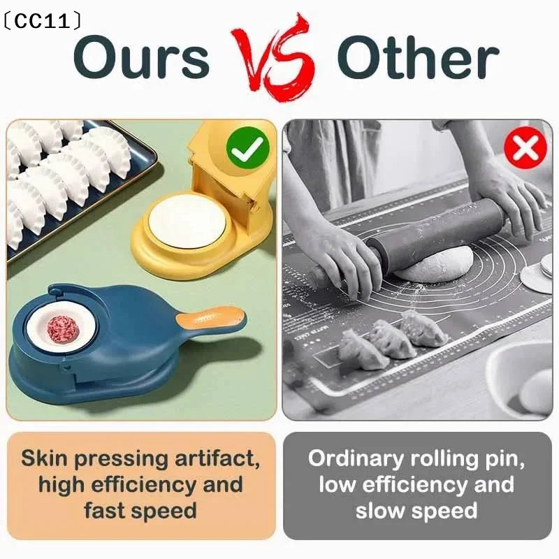 2-in-1 Press Dumpling Maker Dough Wrapper Mold Creation Kitchen Qme