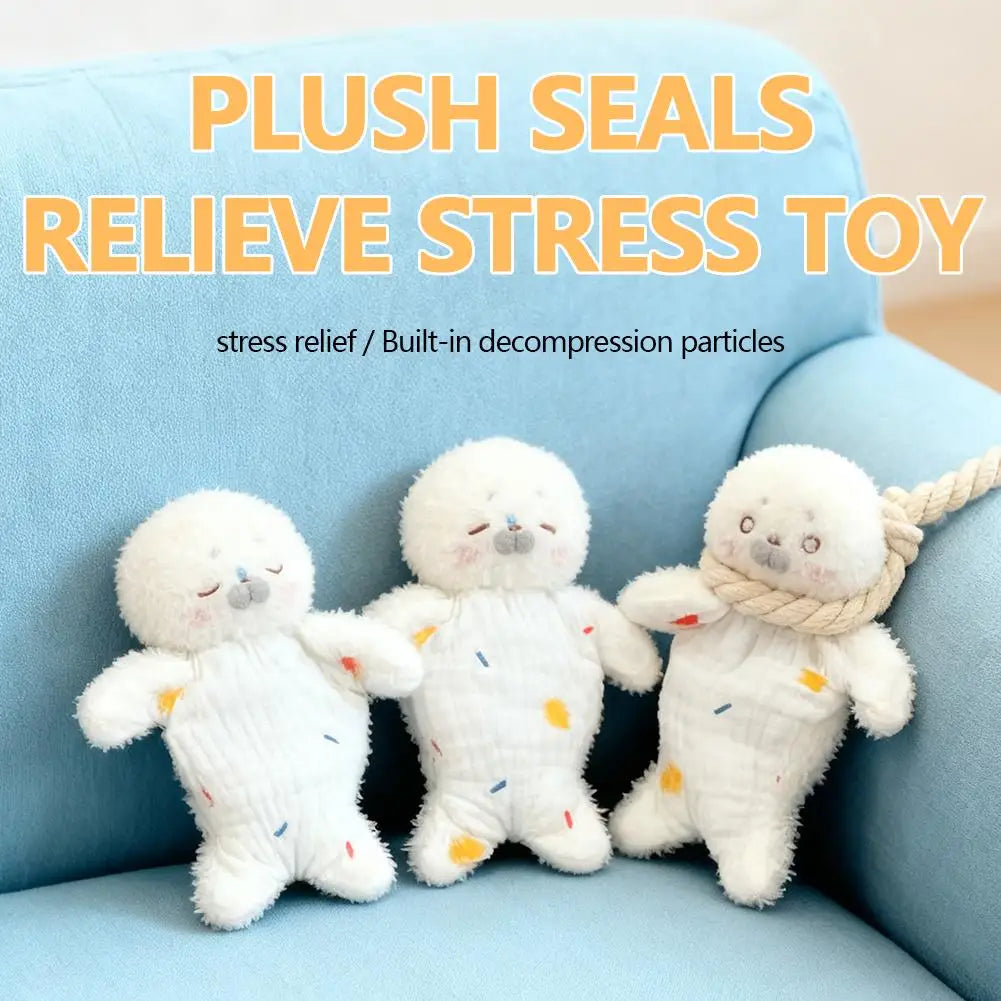 Cute Seal Plush Toy Soothing Bean Bag Great Holiday Couples Friends Qme