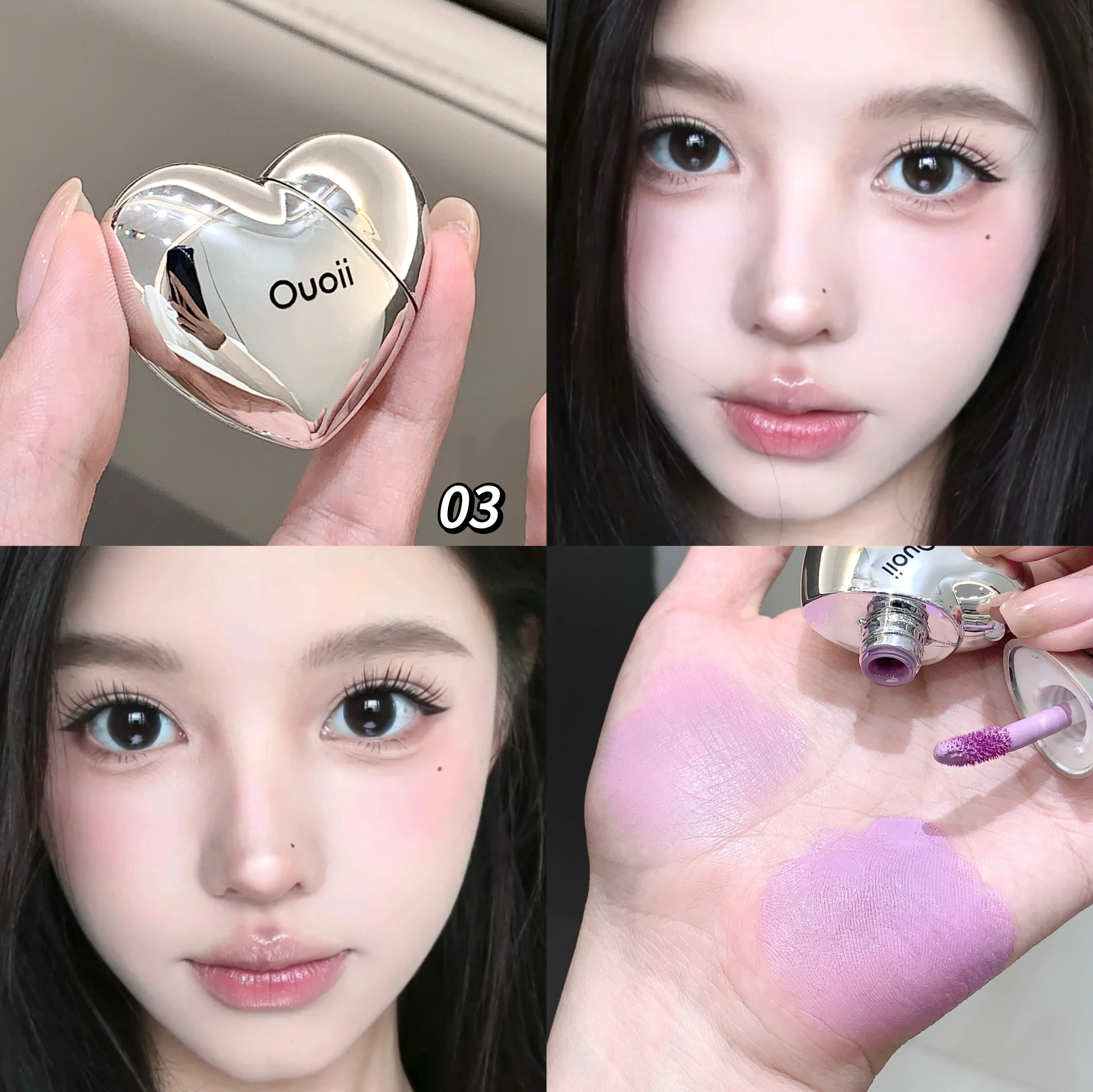Beautiful Heart Shape Matte Liquid Blush Highly Pigmented Lightweight Qme O13-03