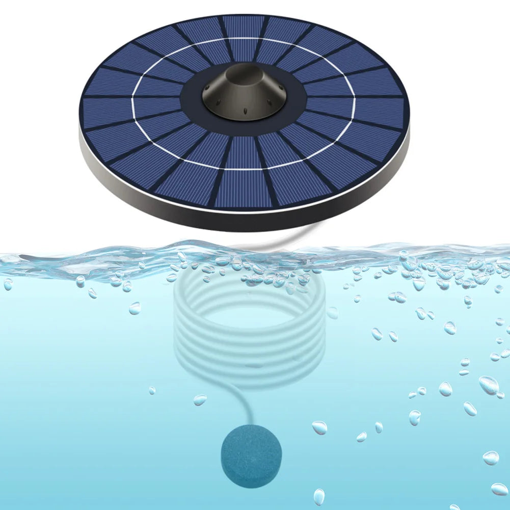 Solar Floating Pond Aerator Bubble Oxygenator with Air Hose and Bubble Stone Fish Tank Oxygenator for Garden Pond Qme