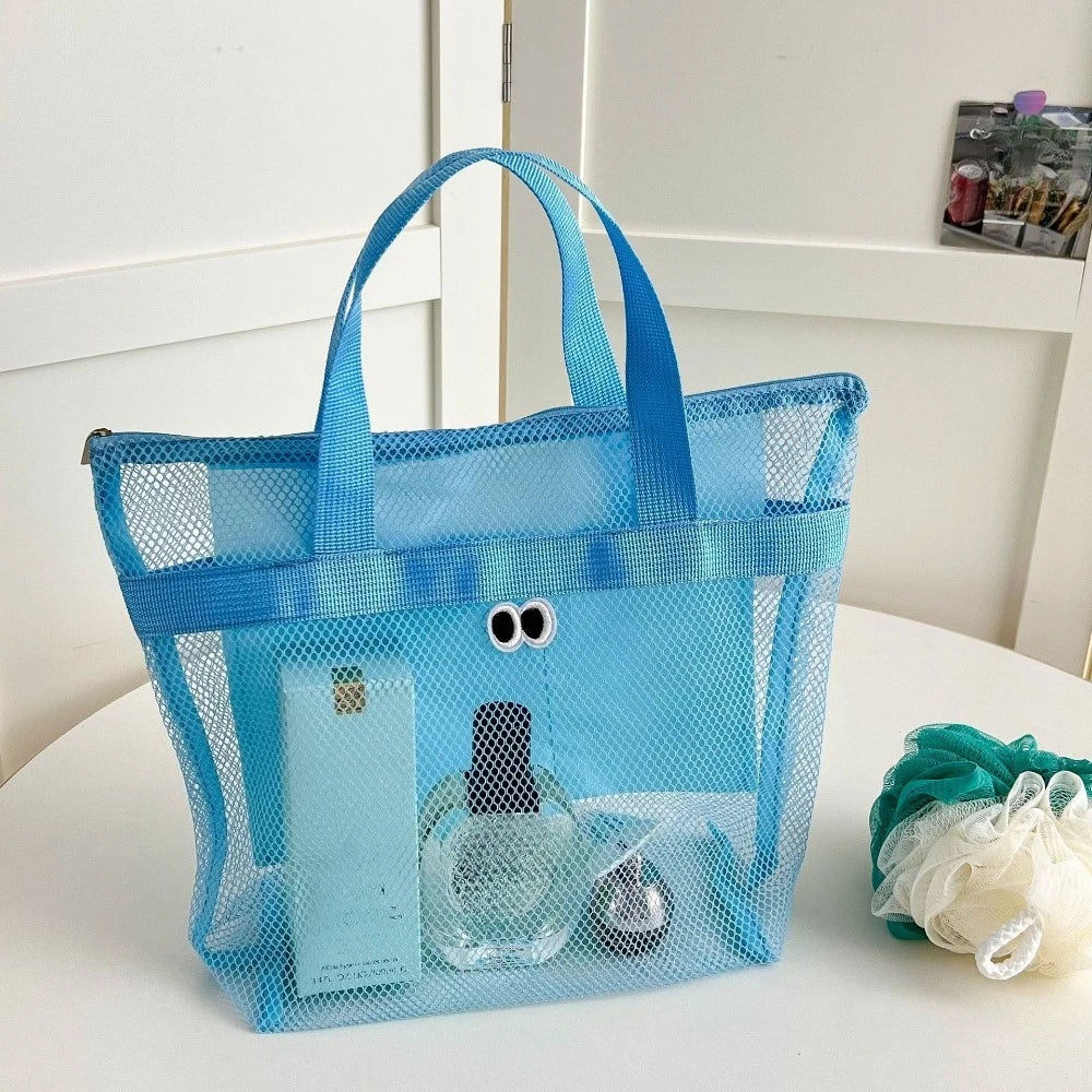 Portable Mesh Storage Bag for Seaside Vacation Swimming Fitness Toiletries Organizer Qme
