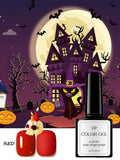 Halloween 5-Color Gel Nail Polish Including Pumpkin Orange White Qme red