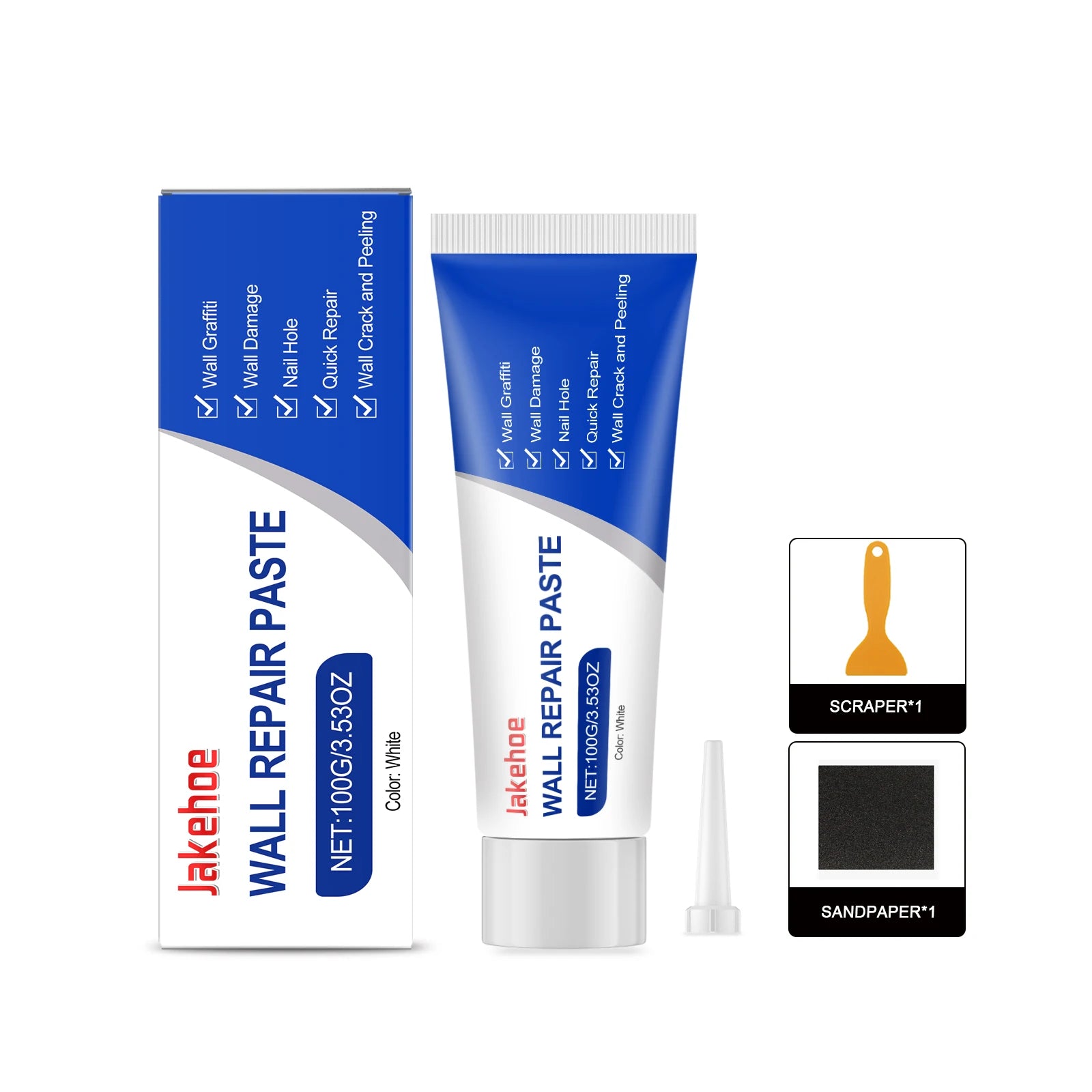 Wall Repair Paste Repair Wall Damage & Graffiti Fill Nail Hole Prevent Wall Cracking Peeling Restore Smoothness Wall Repair Kit Qme 1pcs Boxed