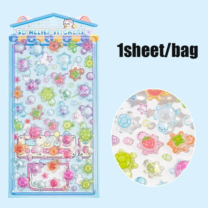 1 Sheet 3D Puffy Jelly Candy Stickers Wobble Sensory Game for DIY Crafts Scrapbooking Journal Laptop Decoration Qme 4