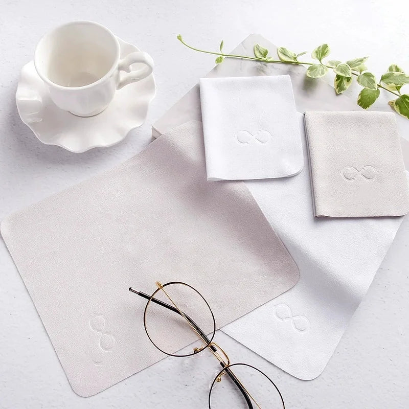 5/10Pcs Suede Glasses Clean Microfiber Glasses Cleaning Cloth For Lens Phone Screen Cleaning Wipe High Quality Qme White 5Pcs