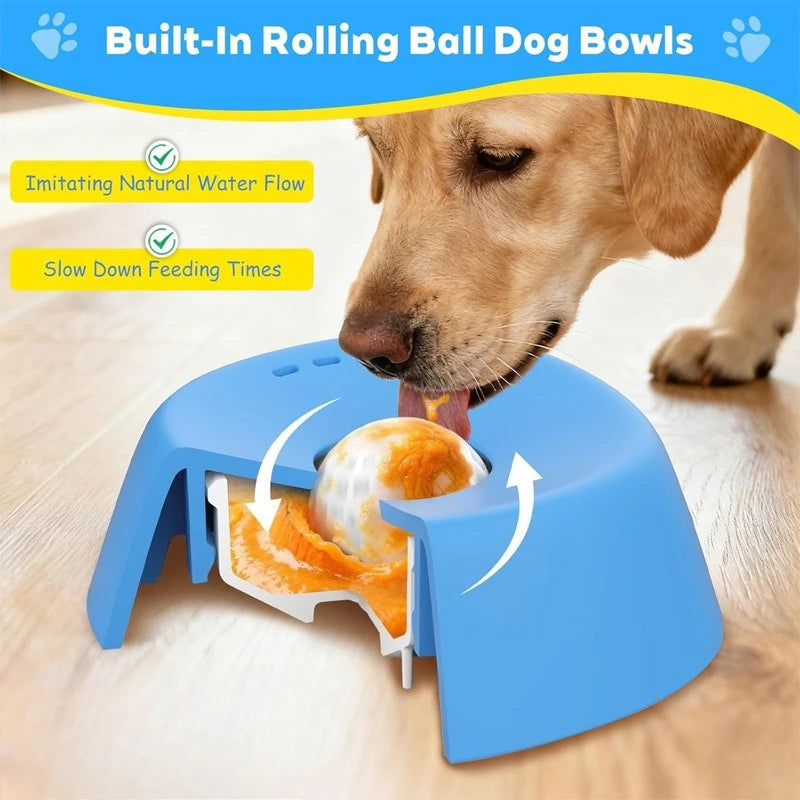 Anti-spill Slow Feeder Dog Bowl Liquid Food Durable Plastic Pet Dish Qme