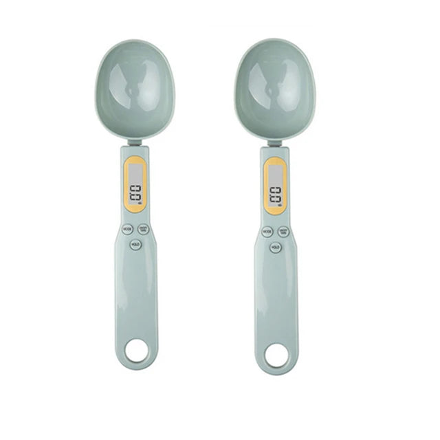 Mini Spoon Scale Digital Kitchen Scale Electronic LCD Food Scale 0.1-500g Cooking Flour Milk Coffee Powder Weight Measure Spoon Qme 2PCS Light green 1Kg
