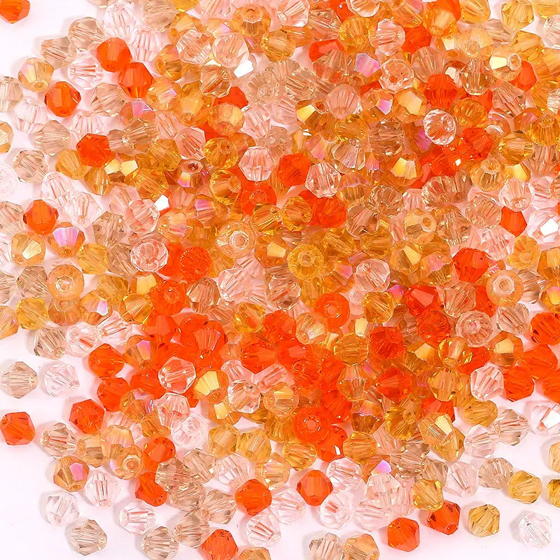 100Pcs 4MM Glass Beads Bicone Shaped Beads Faceted Crystal Beads for Jewelry Making Bracelet Necklace Earrings DIY Beading Qme 8 4MM-100PCS