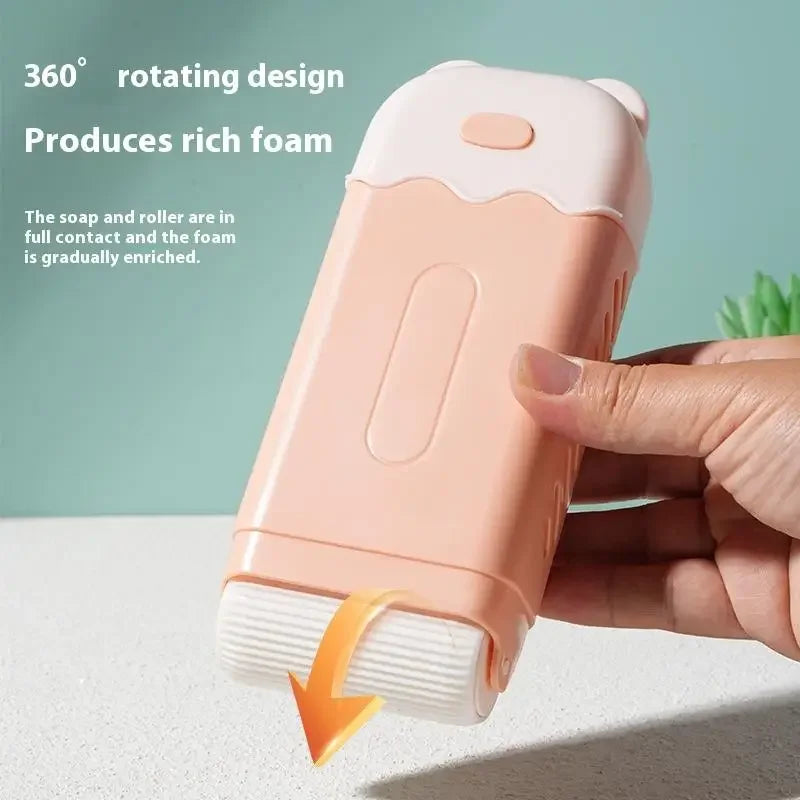 Hand Free Scrubbing Soap Box Multifunctional Bubble Box Household Automatic Soap Drain Roller Laundry Soap Drainage Type Qme