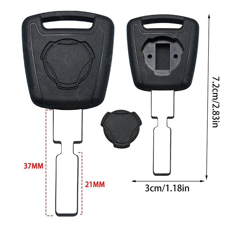 Uncut Blade Fit Car Key Shell Large Truck Spare Chip Transponder HU71 Qme