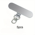 Newly Upgraded Mobile Phone Lanyard Connector, 360 ° Rotatable Stainless Steel Mobile Phone Lanyard Piece, Metal Patch Gasket Qme Silvery 5pcs
