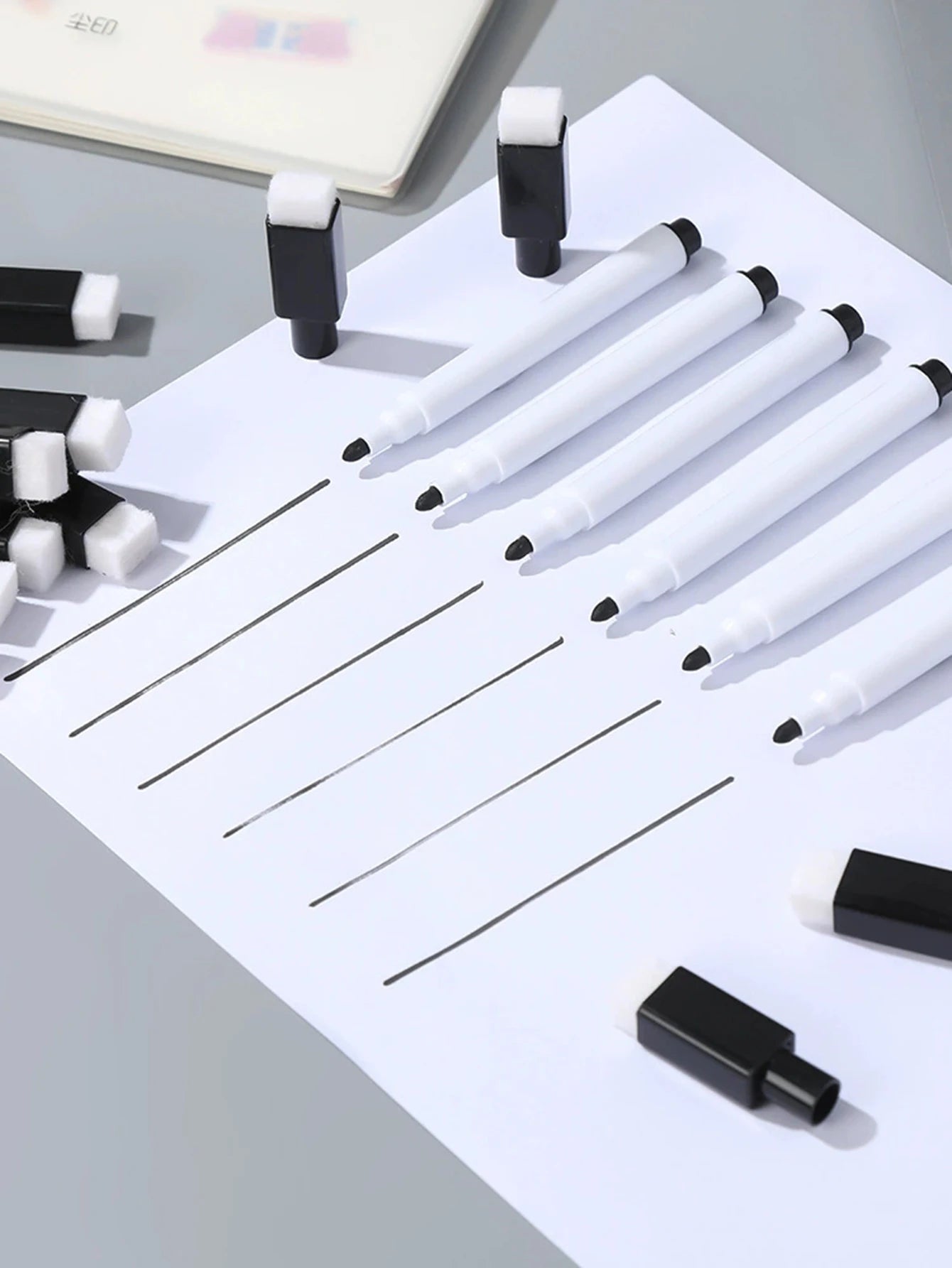 Magnetic Black Dry Erase Markers with Eraser Cap White Board Dry erase Markers Classroom Dry Wipe Pens for Home Office School Qme
