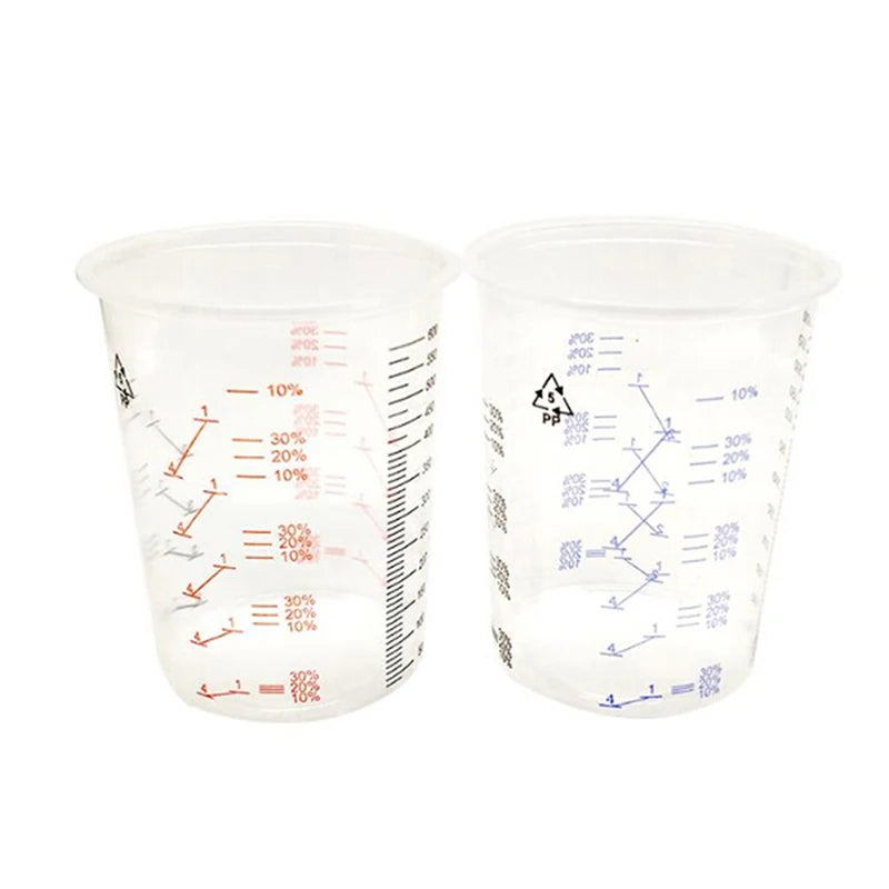 10Pcs 600ml Plastic Paint Mixing Cups Mixing Pot Paint Mixing Calibrated Cup. Qme