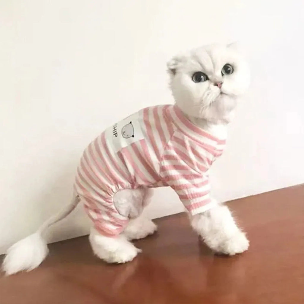 Cotton Dog Pajamas Stripe Classic Pet Jumpsuit Winter Dog Clothes For Small Dog Puppy Cat Costume Chihuahua Yorkie Poodle Outfit Qme