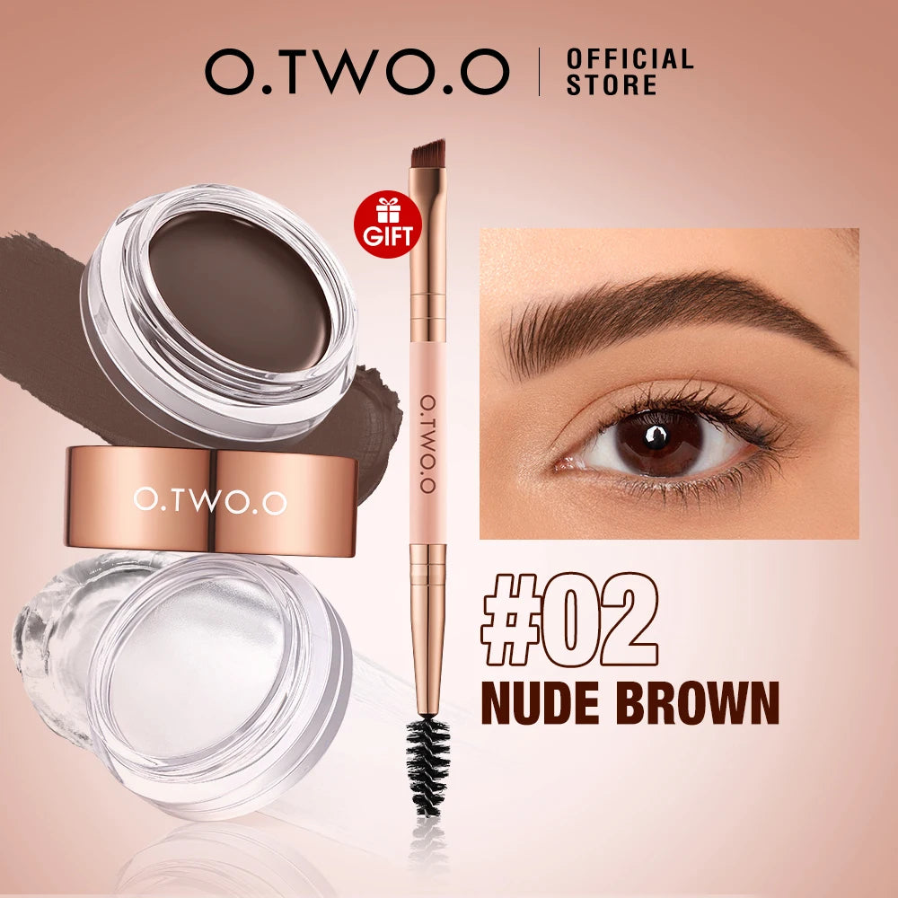 O TWO Eyebrow Pomade Brow Gel Wax 1 Waterproof Long Lasting Creamy Qme 02 China Mainland
