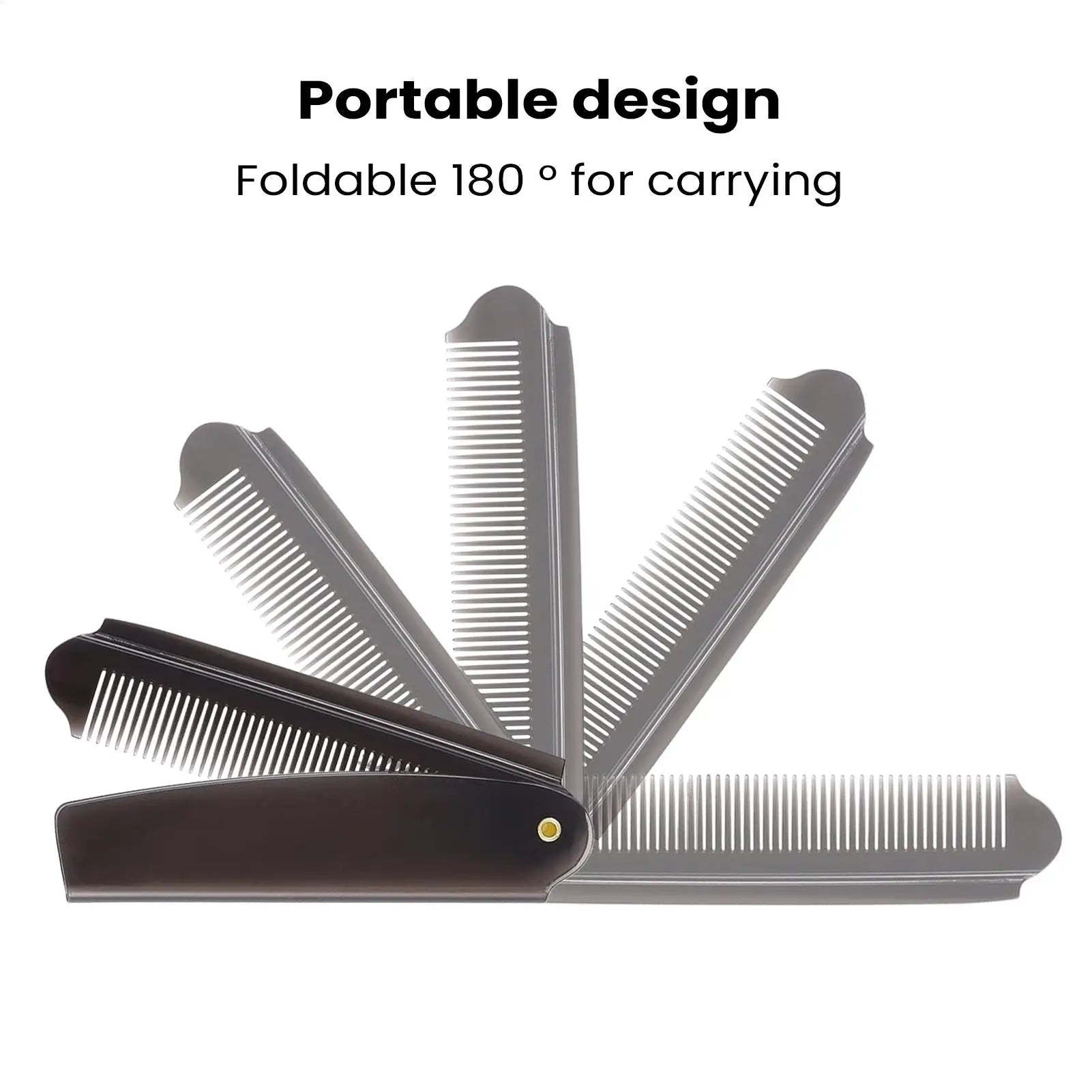 Folding Pocket Comb Anti-static Hair Brush Beard Toothed Massage Head Qme