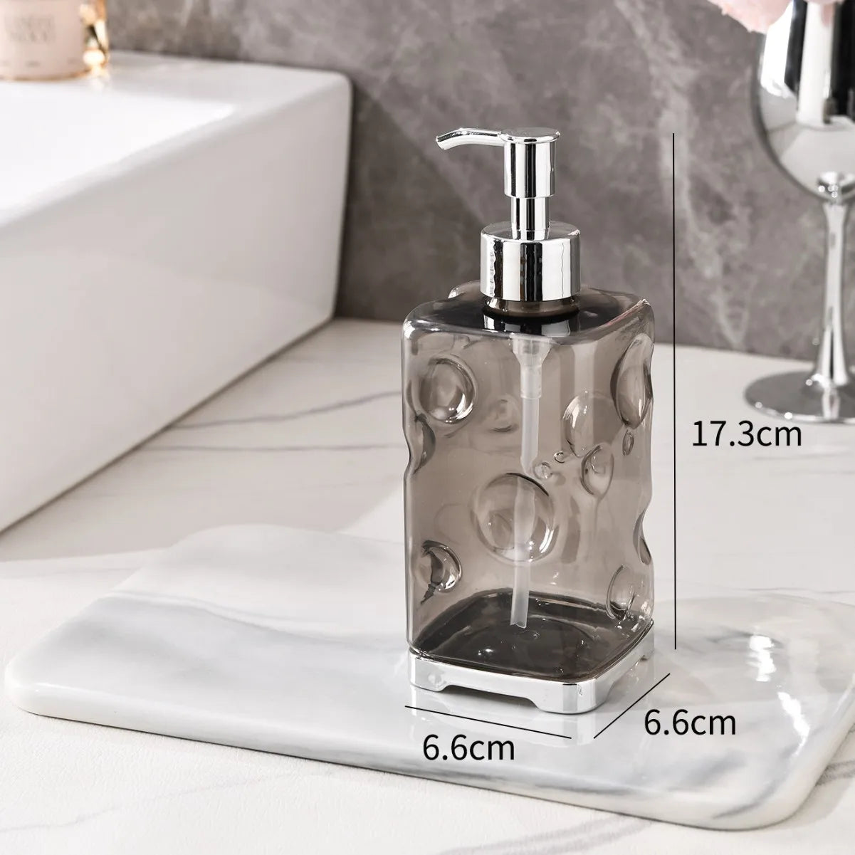 2-Piece Press-type Travel Dispenser Bottle,Foaming Bottle for Bathroom Shampoo Shower Gel Hand Soap,Toiletries Storage Container Qme TGrChe-Square 2PCS