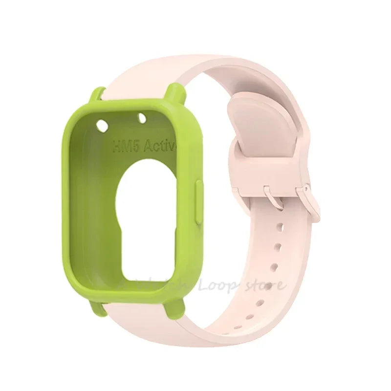 Silicone Case + Strap for Redmi Watch 5 Lite / 5 Active Repacement Bracelet Belt Smart Watchband Protective Shell Cover Qme