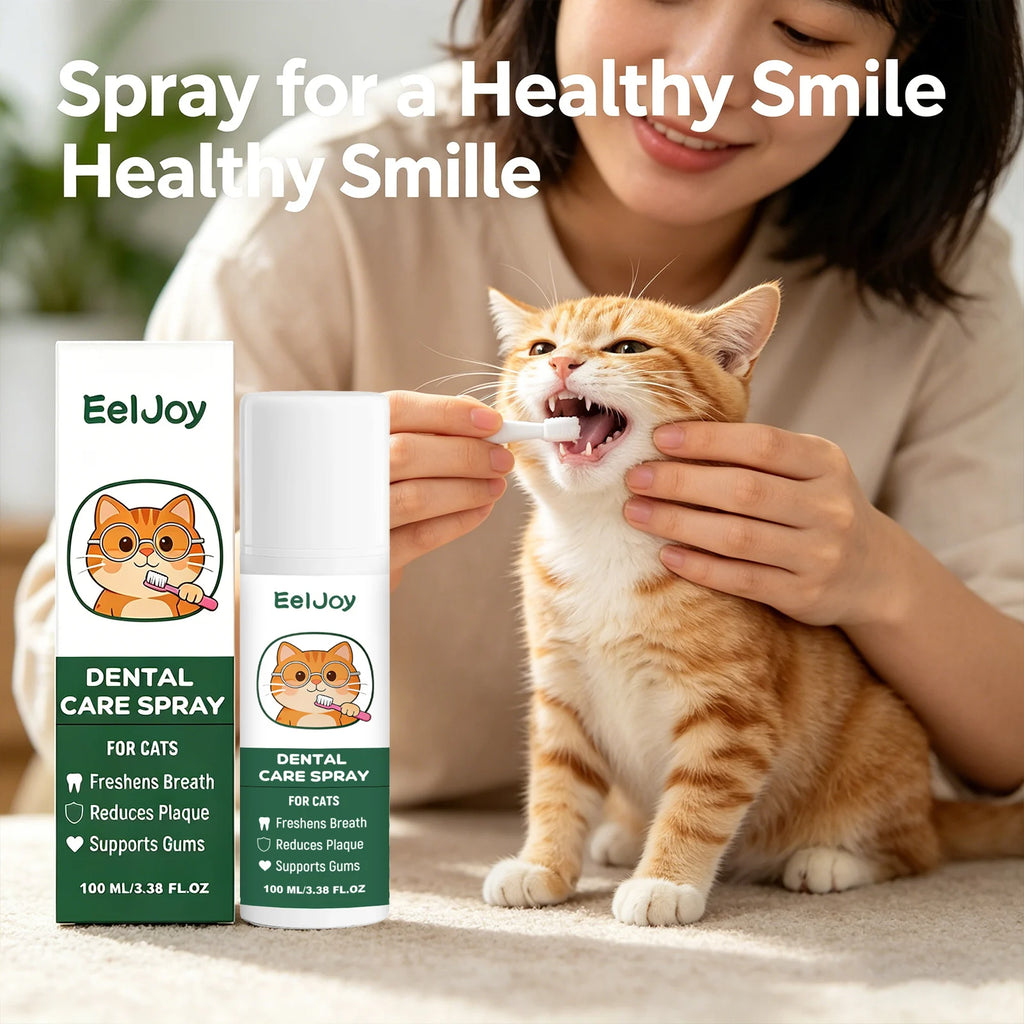 Cat Dental Care Spray Removing Dental Plaque Freshing Breath Reducing Bacterial Growth Support Gum Healthy Pet Oral Care Spray Qme