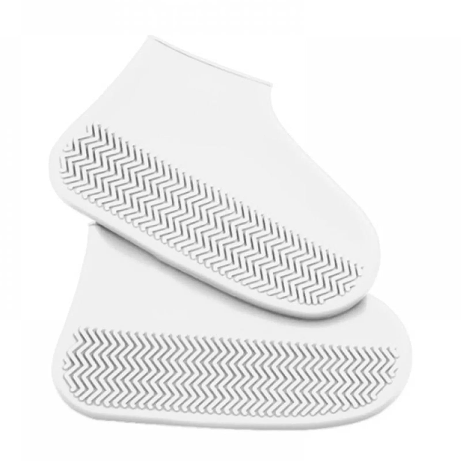 Reusable Silicone Rain Shoe Covers Foldable Waterproof Overshoes for Adult Kid Outdoor Cycling and Walking Non Slip Shoes Cases Qme Clear M