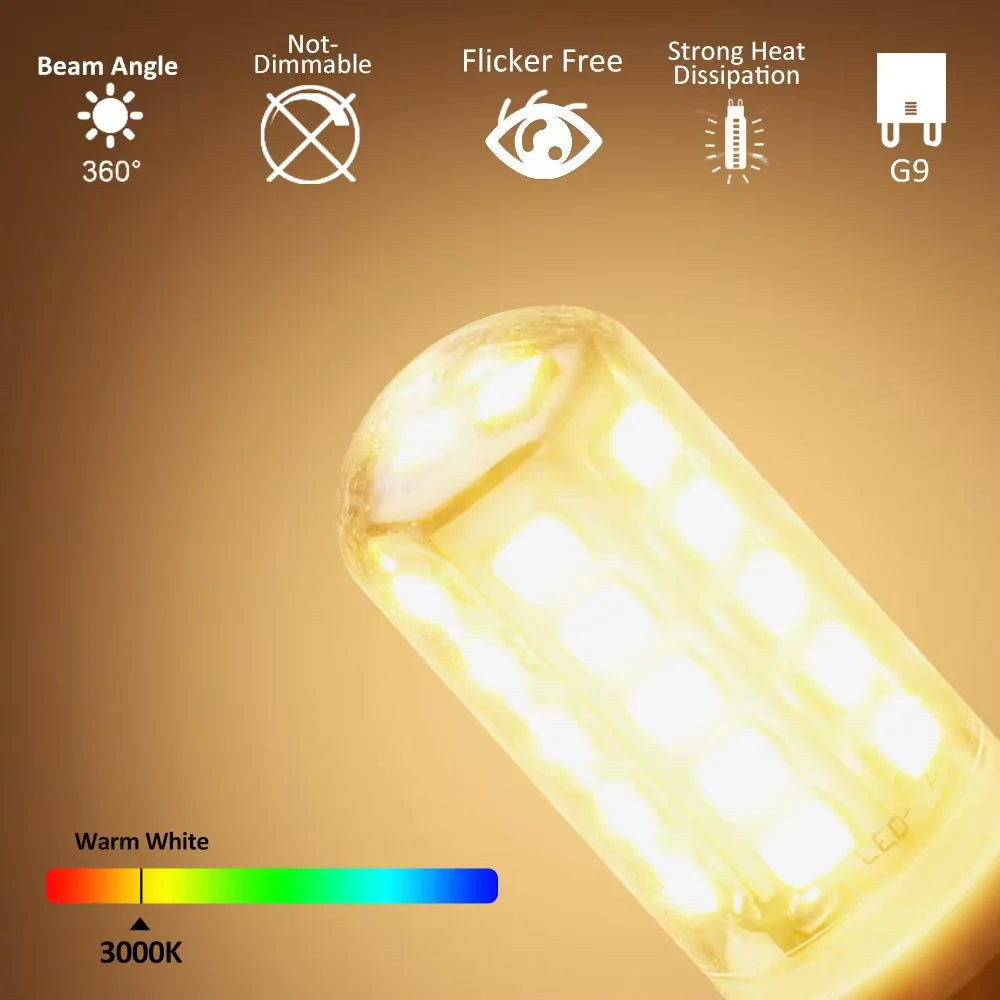 10Pcs G9 LED Bulb 5W 220V G9 LED Lamp SMD2835 G9 LED Corn Light Warm/Cold White Spotlight Replace 30W 50W 80W Halogen Light Qme
