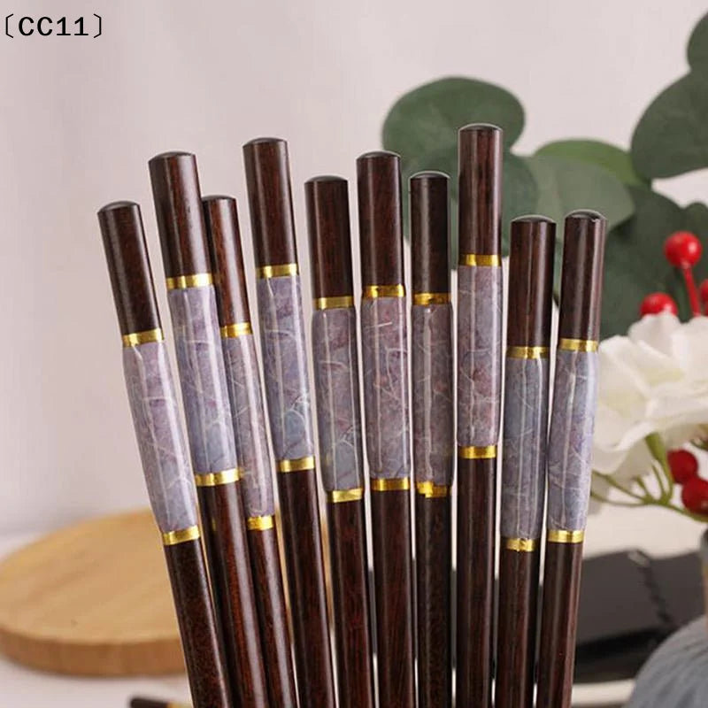 Banboo Chopstick Reusable Non-slip Sushi Food Chop Sticks Chopsticks Qme