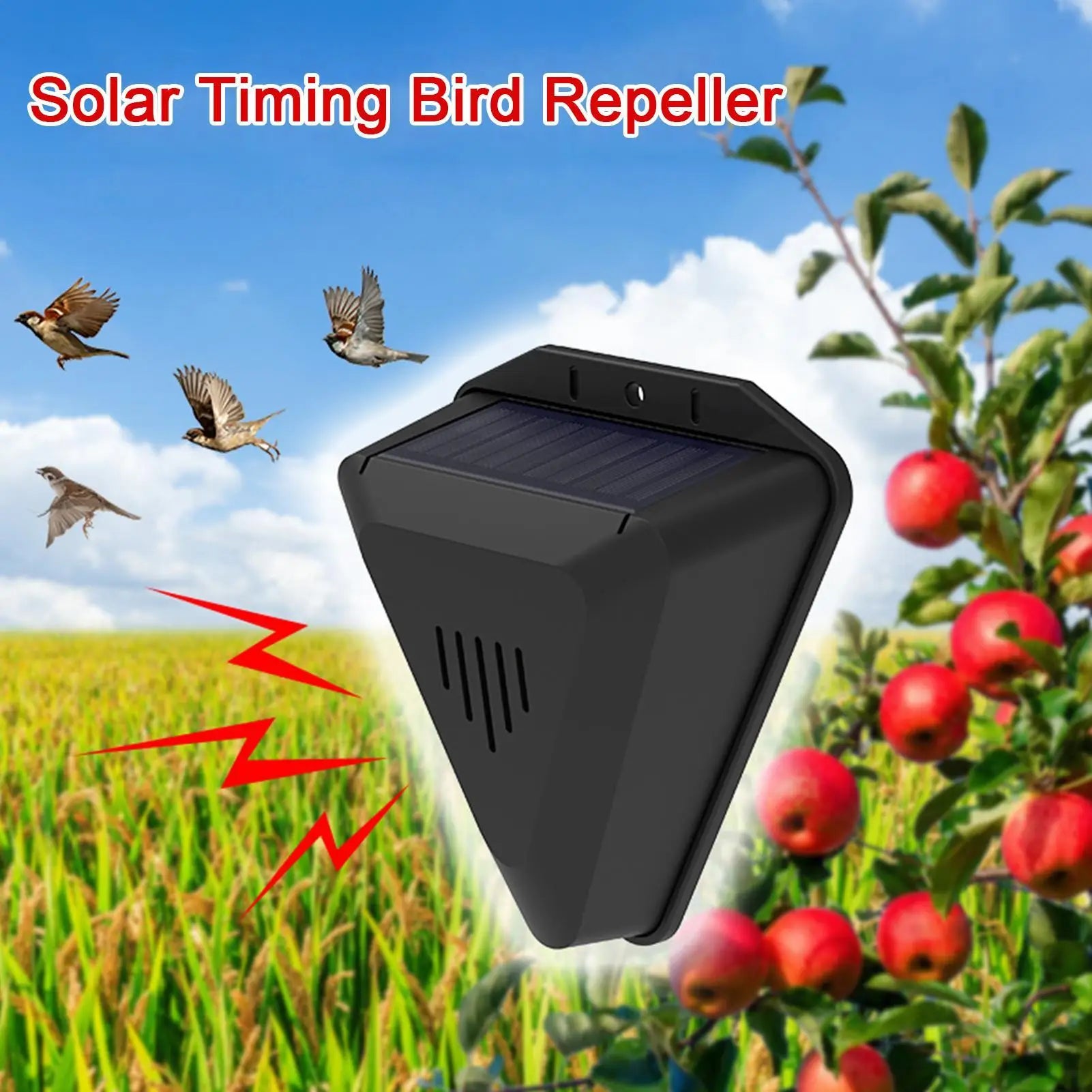 Animal Repellents Outdoor Hang Solar Bird Repellents Bird Repeller Solar Powered Animal Repeller with 13 Modes Sound Playback Qme