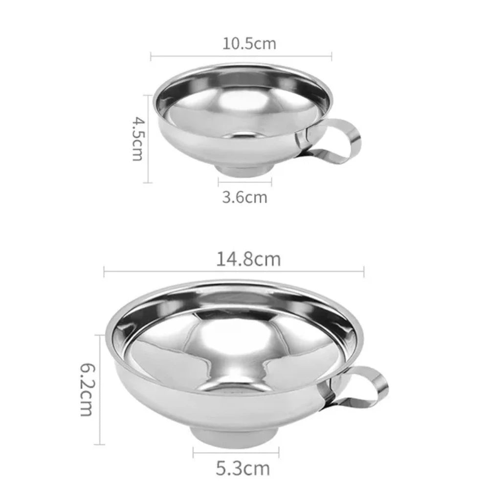 Durable Stainless Steel Kitchen Funnel Large Wide Mouth Design for Home Canning Jam Oil Liquid Pouring Daily Kitchen Use Qme