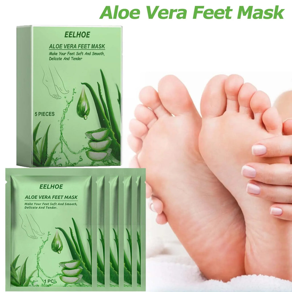 Aloe Vera Feet Mask Moisturizing Exfoliating Feet Mask Anti Drying Crack Remove Dead Skin Hydrating Foot Skin Care Foot Mask Qme