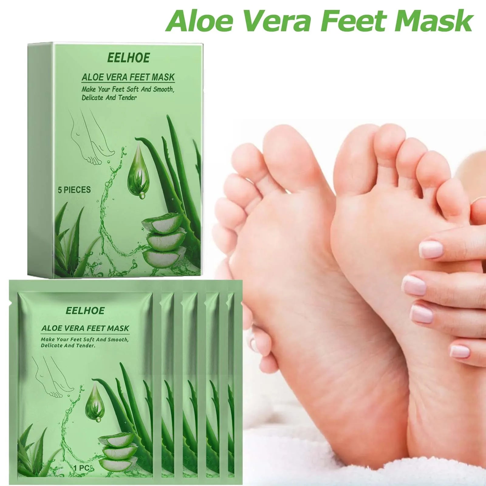 Aloe Vera Feet Mask Moisturizing Exfoliating Feet Mask Anti Drying Crack Remove Dead Skin Hydrating Foot Skin Care Foot Mask Qme