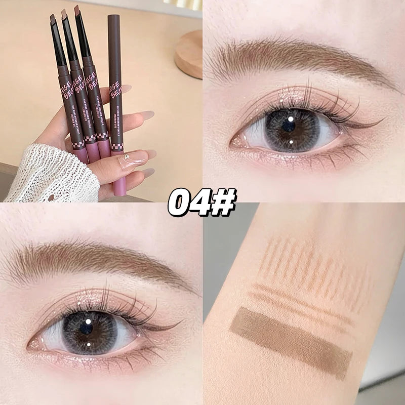 2-in-1 Dual-Ended Eyebrow Pencil & Tinting Mascara - Waterproof, Long-Lasting, Smudge-Proof, Natural Finish Eyebrow Makeup Qme GX1512-4