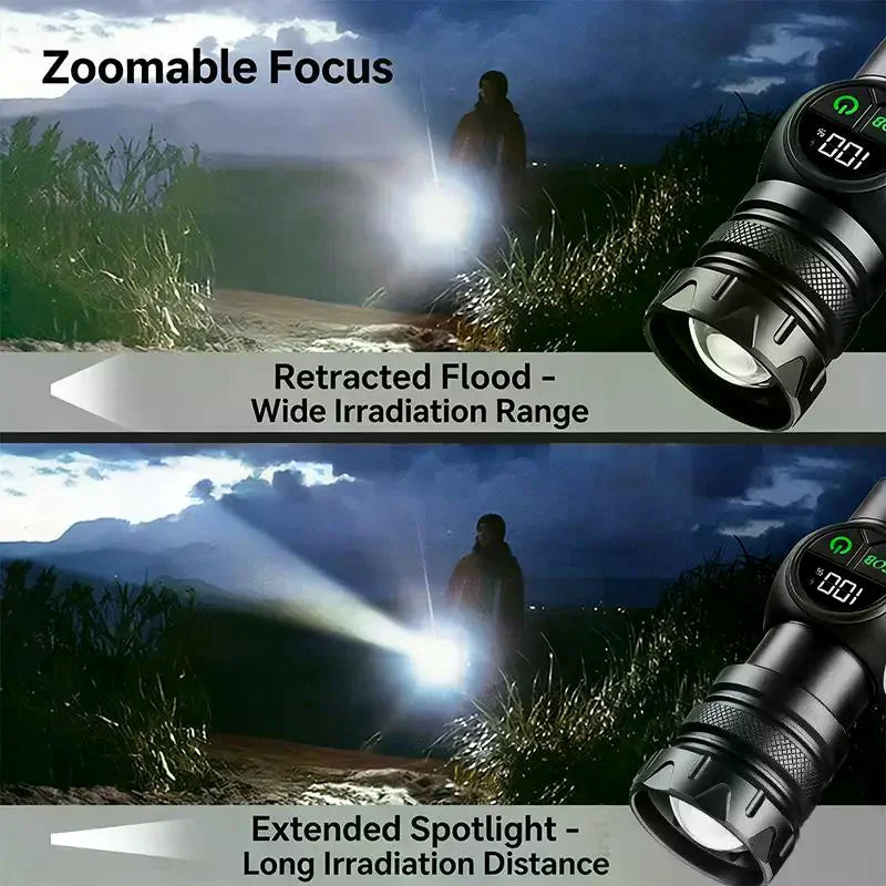 Super Powerful Flashlights USB Rechargeable LED Flashlight Magnetic Tactical Flashlight With COB Side Light Camping Fishing Qme