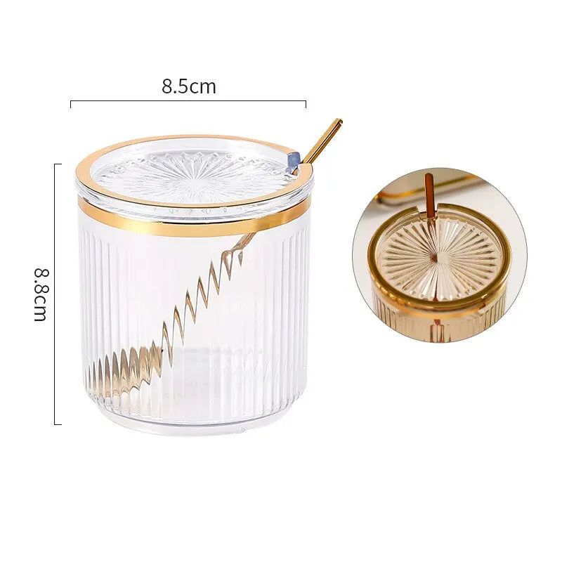 Seasoning Jar With Spoon Household Kitchen Exquisite Seasoning Bottle Storage Jar Qme transparent