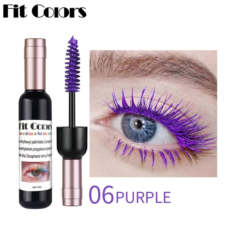 1PC Colorful Eyelash Mascara EyeLashes Extension Curling Lengthen White Purple Cosplay Makeup Glitter Point Diamond Mascara Qme 6