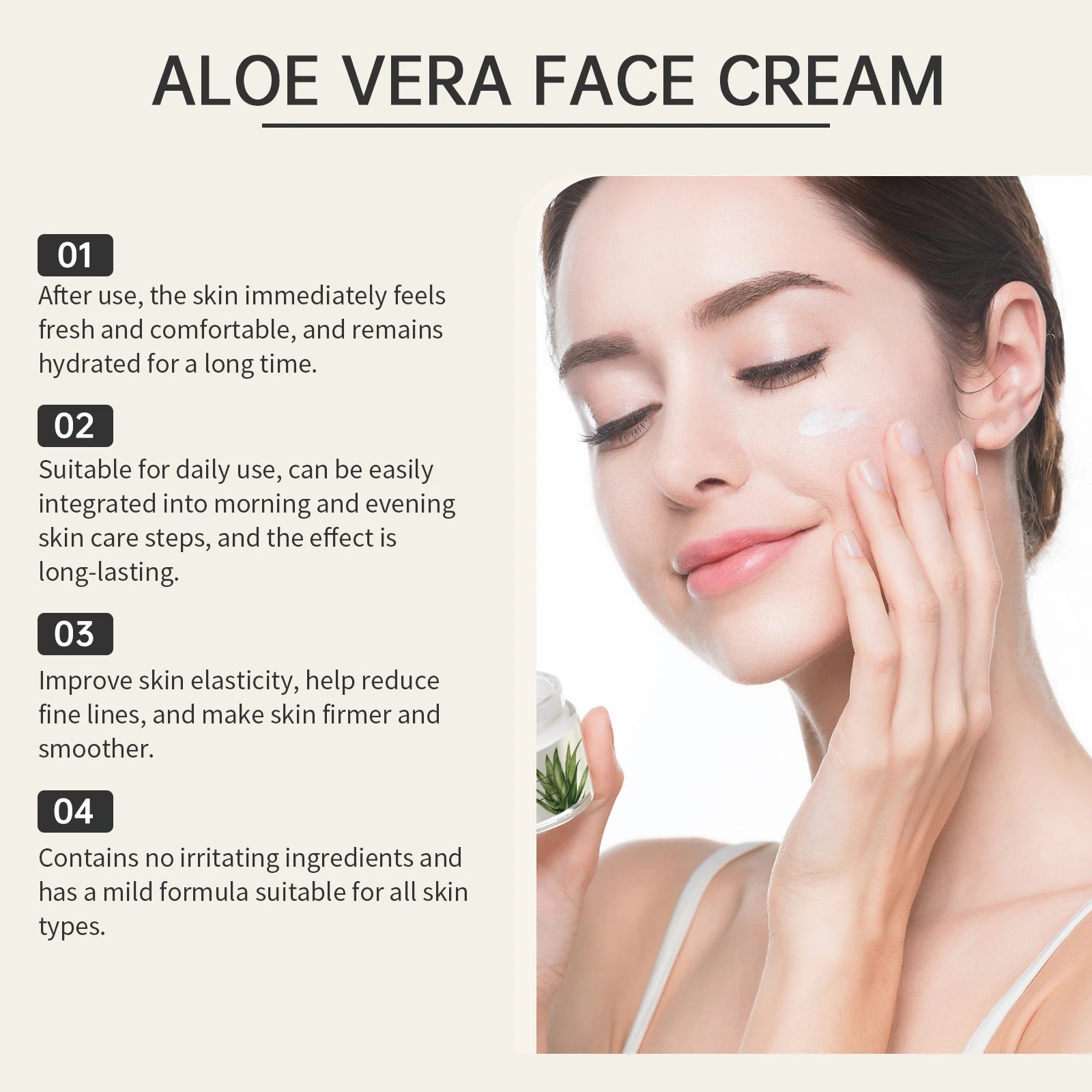 Advanced Facial Cream Daily Moisturizer Firming Skin Care Oil-Free, Fragrance Free, Non-Comedogenic Anti-Aging Face For Women Qme