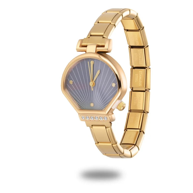 Fashion Stainless Steel Ocean Series Seashell Starfish Watch Bracelet