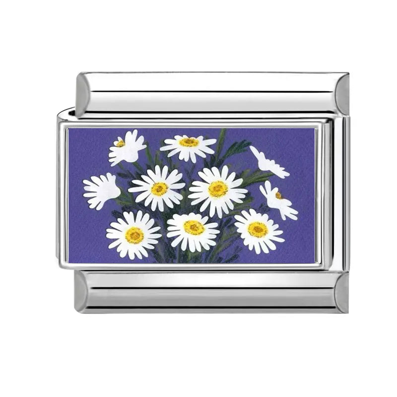 Fashion Iris Hyacinth Sunflower Daisy Flowers Series Italian Charm