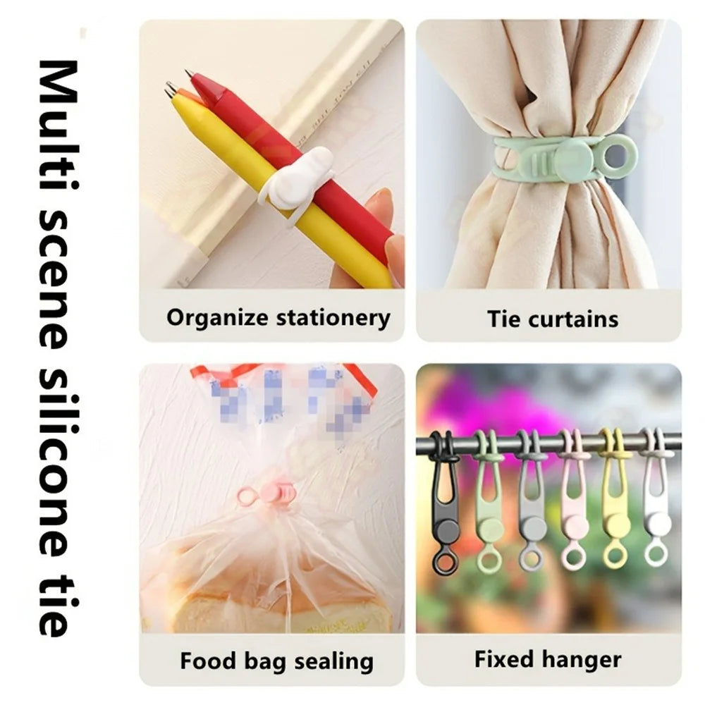 10/20pcs Reusable High-elasticity Silicone Cable Ties Stretchable Wire Storage Belt For Earphone/Phone/Computer Cable Organizer Qme