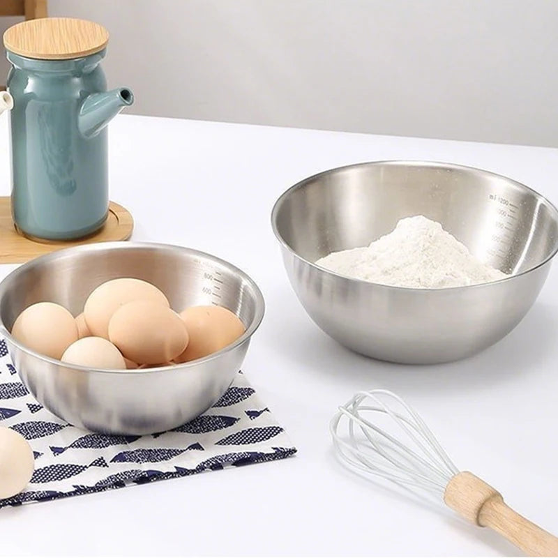 Kitchen Essentials Stainless Steel Bowl Scale Cooking Baking Food Qme
