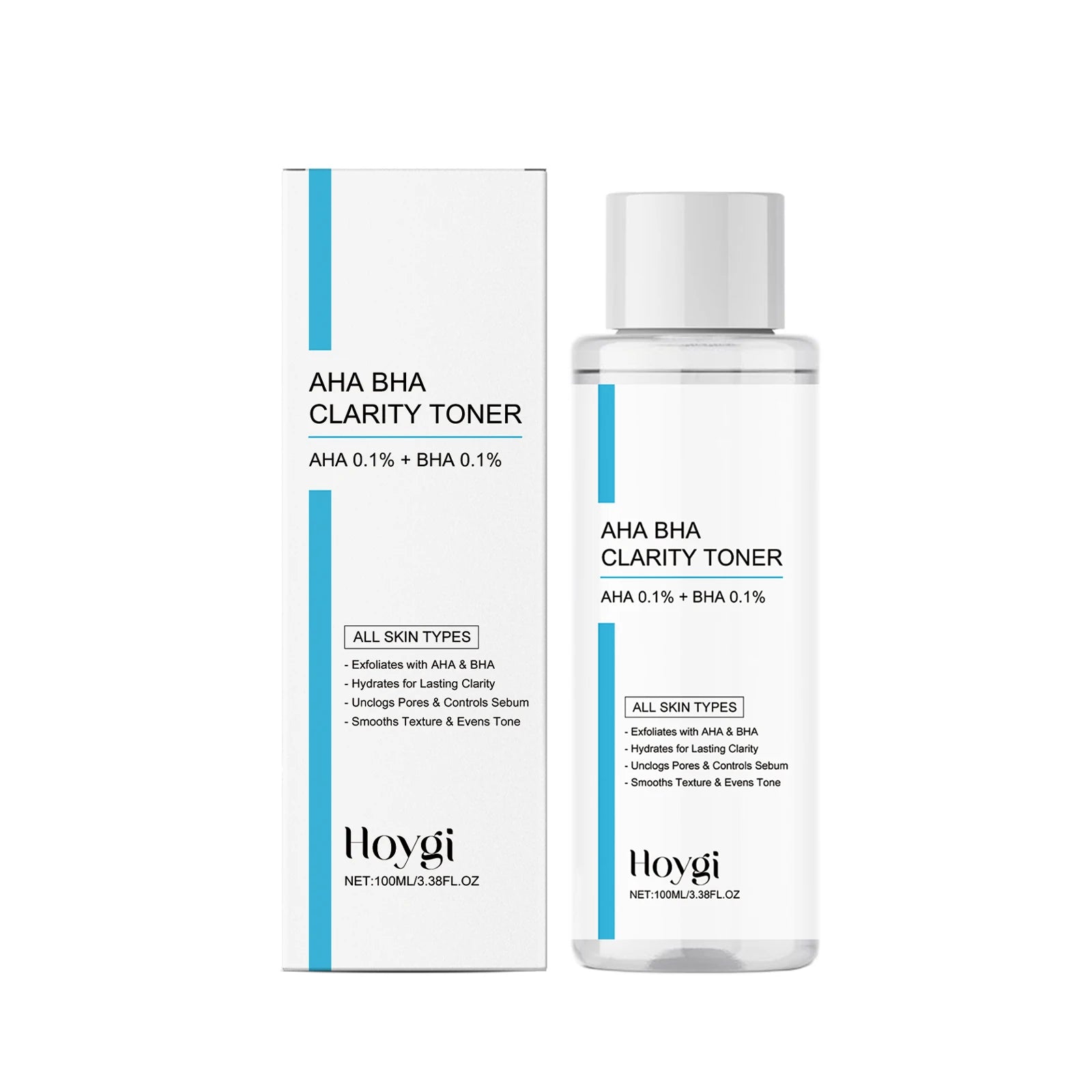AHA BHA Toner Gentle Exfoliating Toner for Oily Skin Pore Refining Soothing Hydrating Facial Essence Daily Oil Control Skincare Qme 100ml Boxed