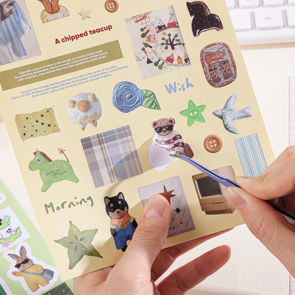 50 Sheets PET Die cut Stickers book Cute Cartoon Decorative handmade Scrapbooking Stickers Diary Japanese Stationery Supplies Qme