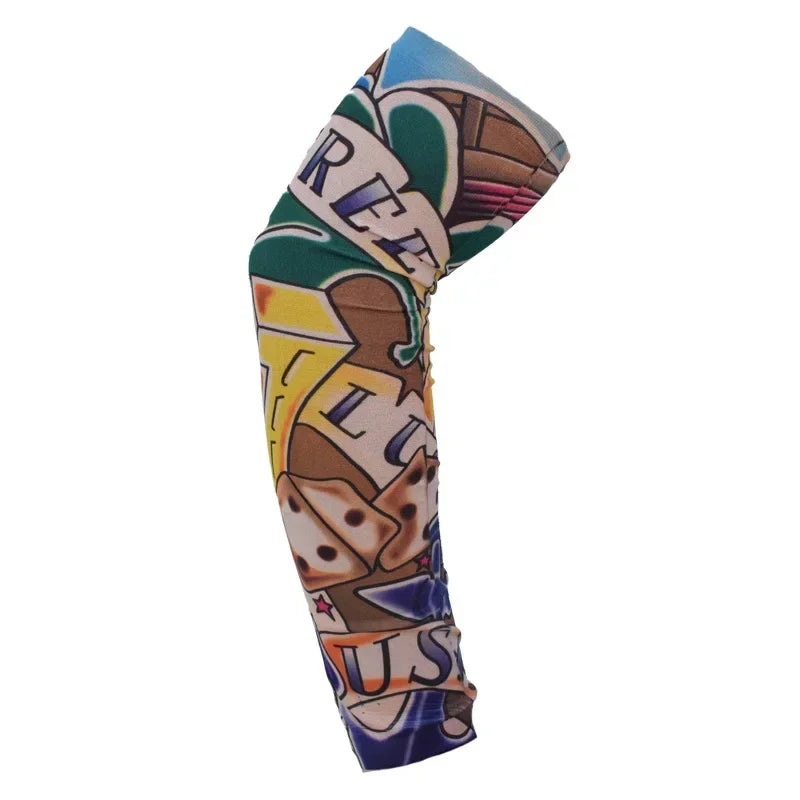 1PCS Arm Sleeves UV Protection Full Arm Cool Outdoor Golf Sports Hiking Riding Arm Tattoo Sleeve Cycling Equipment Qme X07 38-40cm