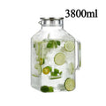 Glass Pitcher with Lid 3.8L Large Leakproof Glass Drink Pitcher Tea Jugs for Juice Iced Tea Homemade Beverage Coffee Fridge Qme CN Clear
