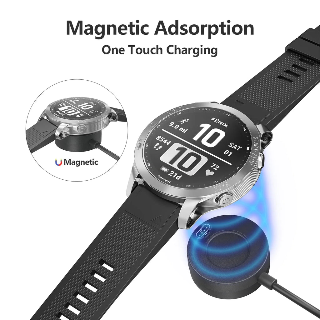 Charger For Garmin Vivoactive 3 4 4S/Fenix 5 5S 5X 6 S 6X/Venu 2 2S Sq Magnetic Charger For Forerunner 945 245 45 Charging Cable Qme