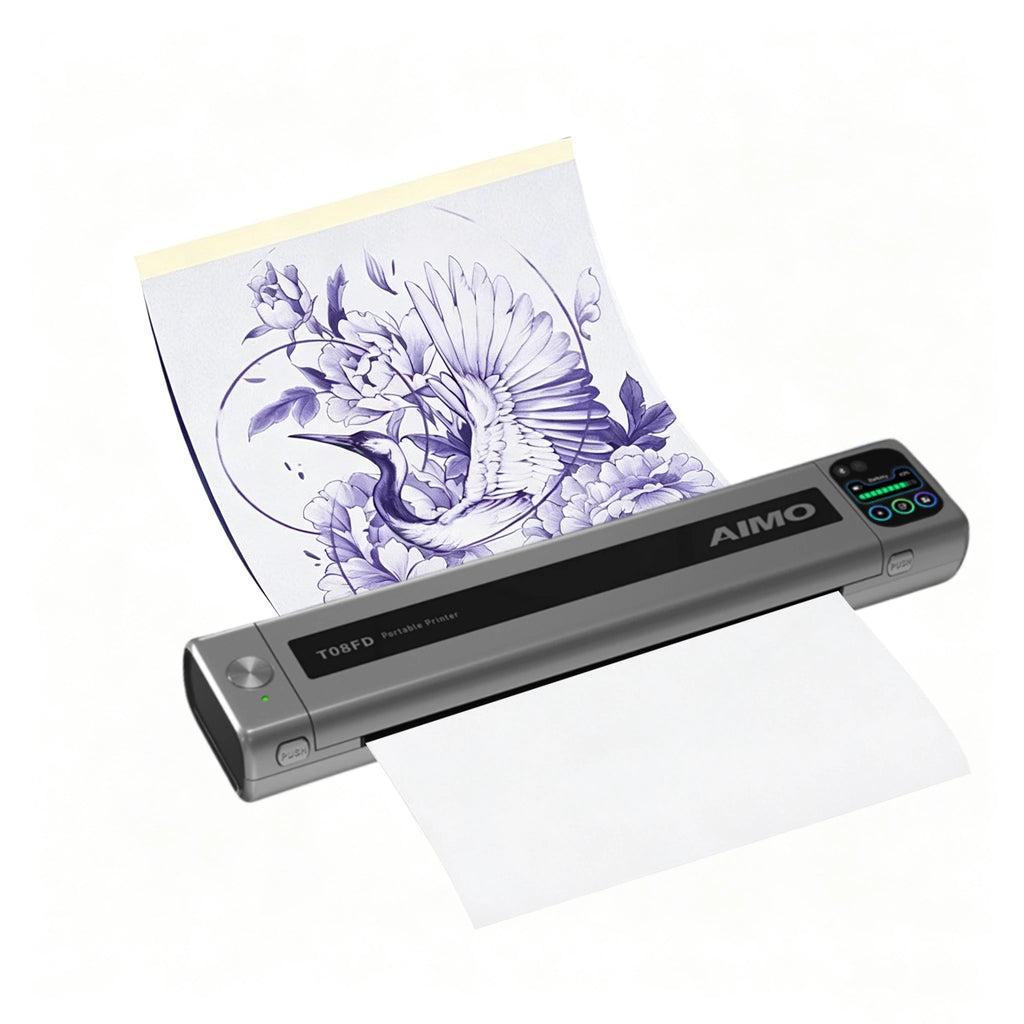 TOP AIMO Wireless Portable Thermal Tattoo Printer Inkless Transfer Machine A4 HD Printer Bluetooth USB Phone & PC For App Qme