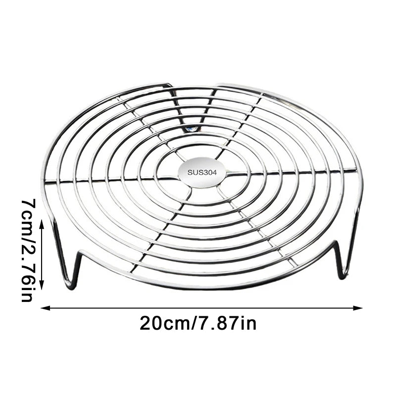 Stainless Steel Steamer Rack Multifunction Pot Steaming Tray Dumplings Eggs Grill Stand Kitchen Tableware Cooking Utensils Qme XXL