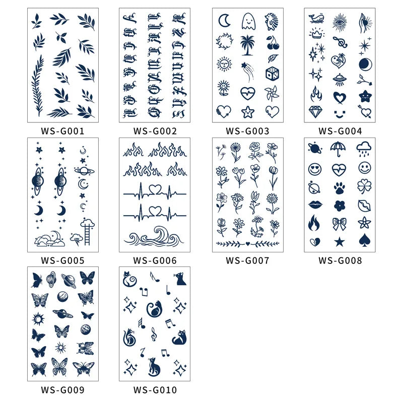 A Small Pattern Waterproof Temporary Tattoo Stickers, Long-lasting Waterproof for One to Two Weeks, Finger Tattoos for Women Qme