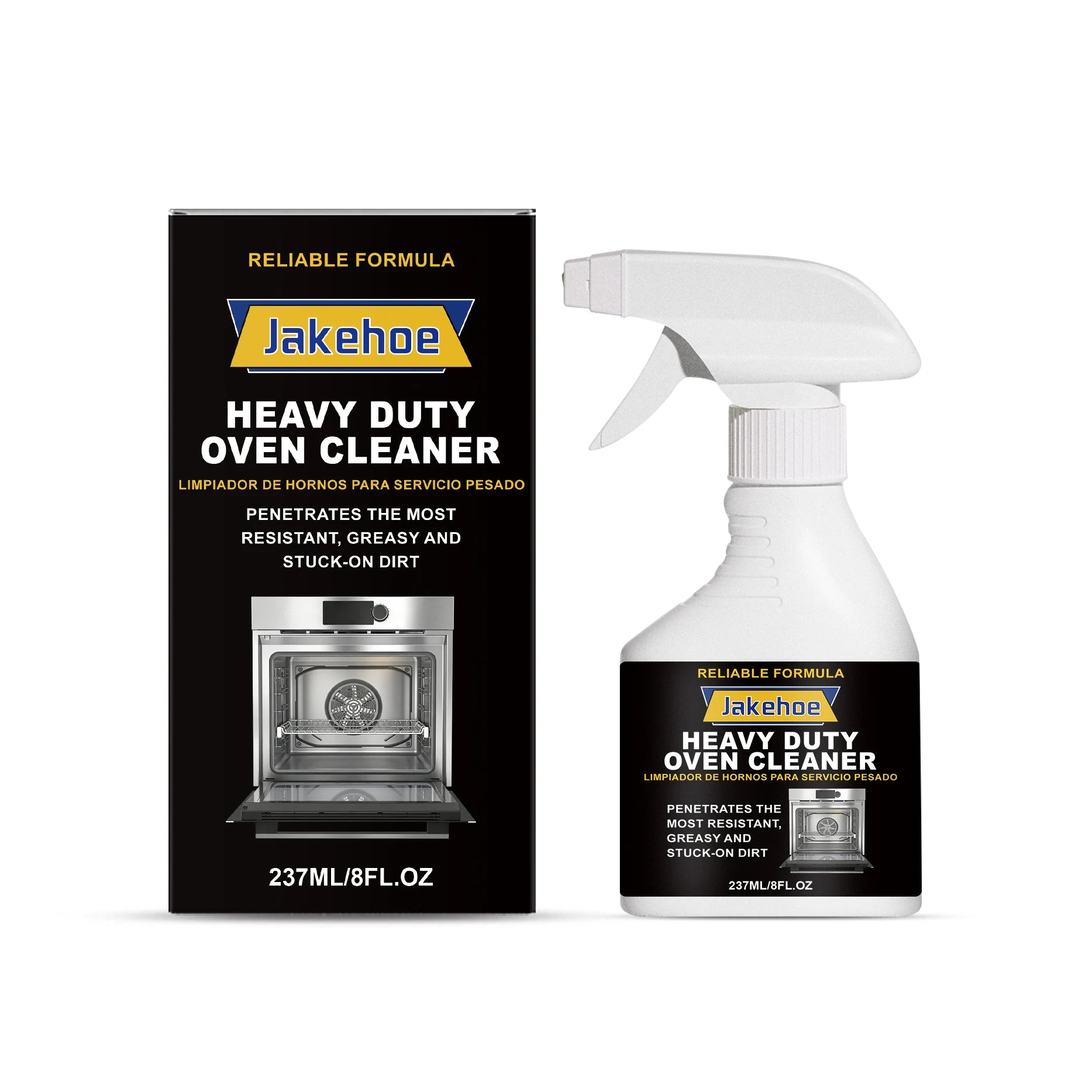 JAKEHOE Heavy Duty Oven Cleaner Removing Food Residues Decompose Stubborn Oil Stains Freshing Kitchen Oil Stains Cleaning Spray Qme 237ml Boxed