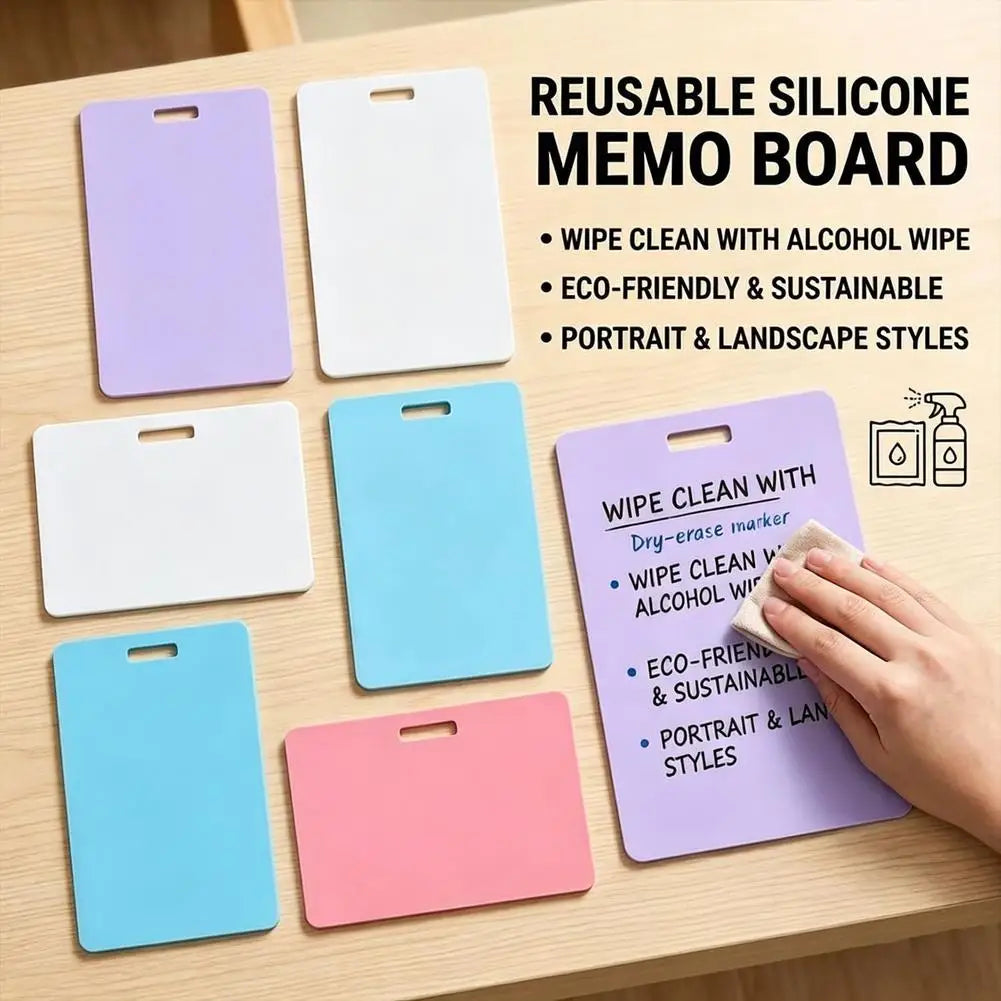 Erasable Badge Sticky Notes Wipeable Writing Surf Reusable Wipe Clean Qme