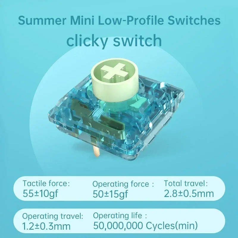 Kailh Low Profile 1353 Switch Spring Summer Autumn Winter MINI Switch Linear Clicky Tactile Mechanical Keyboard Hitbox Switches Qme Summer 70pcs